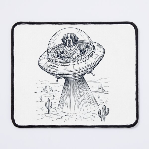 Item preview, Vintage Saint Bernard Riding UFO Dog Mom Dad Lover designed and sold by DoodleTortle.