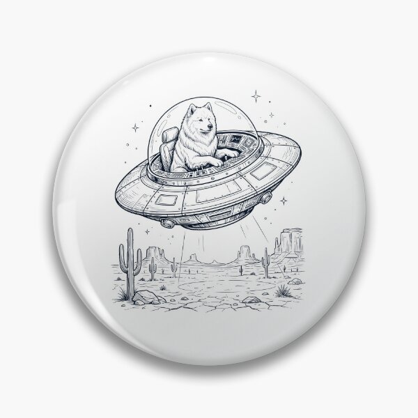 Item preview, Vintage Samoyed Riding UFO Dog Mom Dad Lover designed and sold by DoodleTortle.