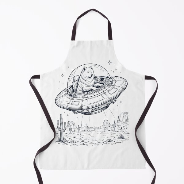 Item preview, Vintage Samoyed Riding UFO Dog Mom Dad Lover designed and sold by DoodleTortle.