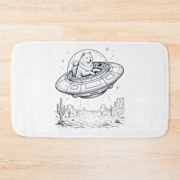 Item preview, Vintage Samoyed Riding UFO Dog Mom Dad Lover designed and sold by DoodleTortle.