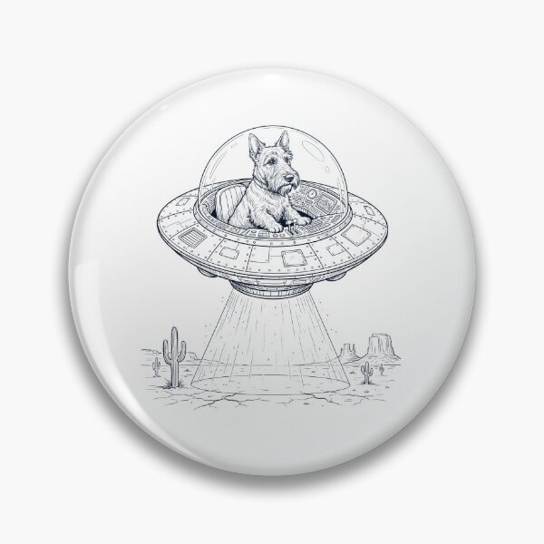 Item preview, Vintage Scottish Terrier Riding UFO Dog Mom Dad Lover designed and sold by DoodleTortle.