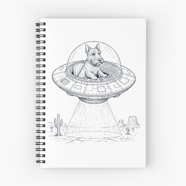 Item preview, Vintage Scottish Terrier Riding UFO Dog Mom Dad Lover designed and sold by DoodleTortle.