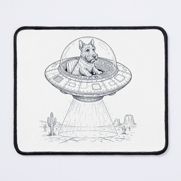 Item preview, Vintage Scottish Terrier Riding UFO Dog Mom Dad Lover designed and sold by DoodleTortle.