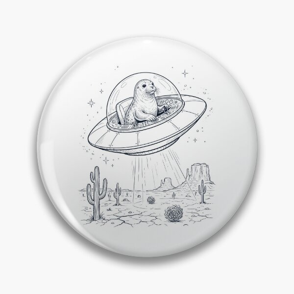 Artikelvorschau, Vintage Robbenreitendes UFO Tierliebhaber entworfen und verkauft von DoodleTortle.