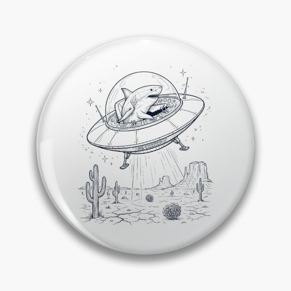 Item preview, Vintage Shark Riding UFO Animal Lover designed and sold by DoodleTortle.