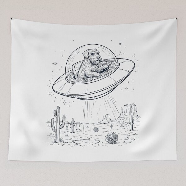 Item preview, Vintage Sealyham Terrier Riding UFO Dog Mom Dad Lover designed and sold by DoodleTortle.