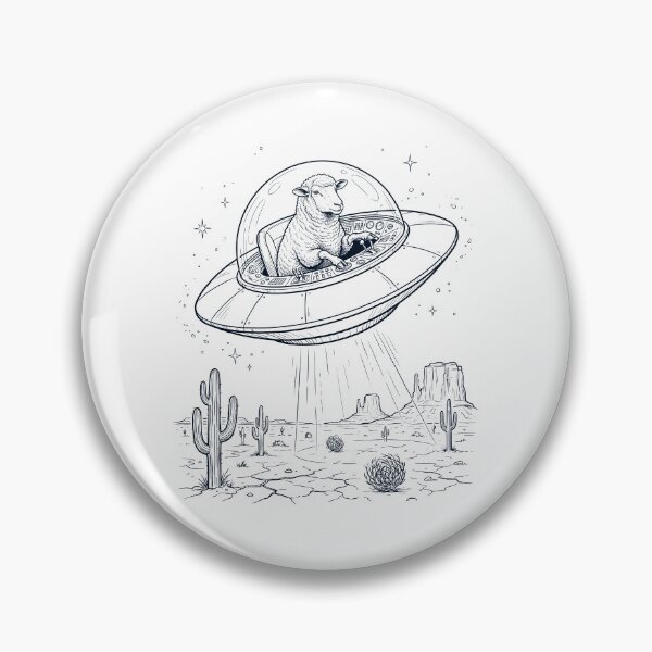 Item preview, Vintage Sheep Riding UFO Animal Lover designed and sold by DoodleTortle.