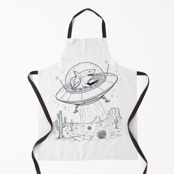 Item preview, Vintage Shark Riding UFO Animal Lover designed and sold by DoodleTortle.