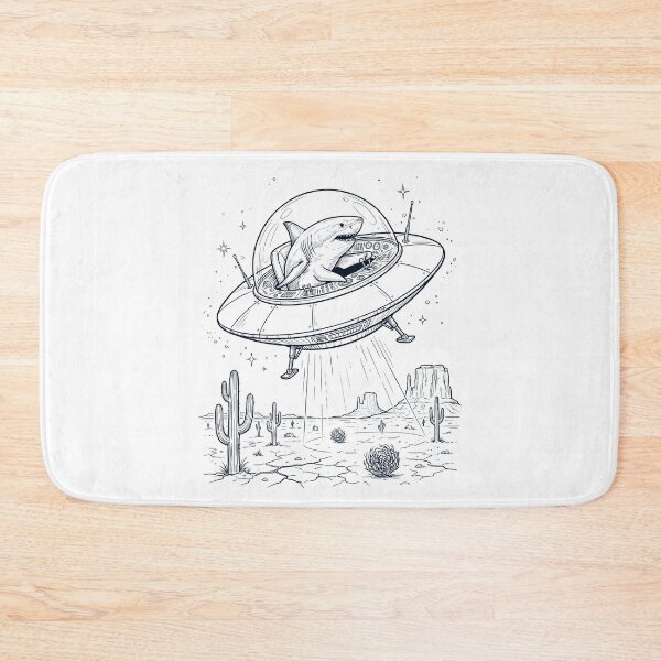 Item preview, Vintage Shark Riding UFO Animal Lover designed and sold by DoodleTortle.