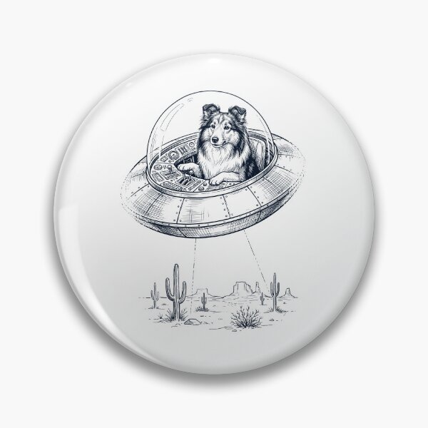 Item preview, Vintage Shetland Sheepdog Riding UFO Dog Mom Dad Lover designed and sold by DoodleTortle.