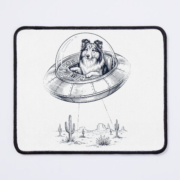 Item preview, Vintage Shetland Sheepdog Riding UFO Dog Mom Dad Lover designed and sold by DoodleTortle.