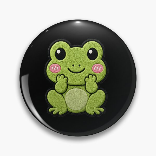 Item preview, Cute Kawaii Baby Frog Embroidery Patch | Chibi Frog Satin Stitch Design designed and sold by ColorSplash123.