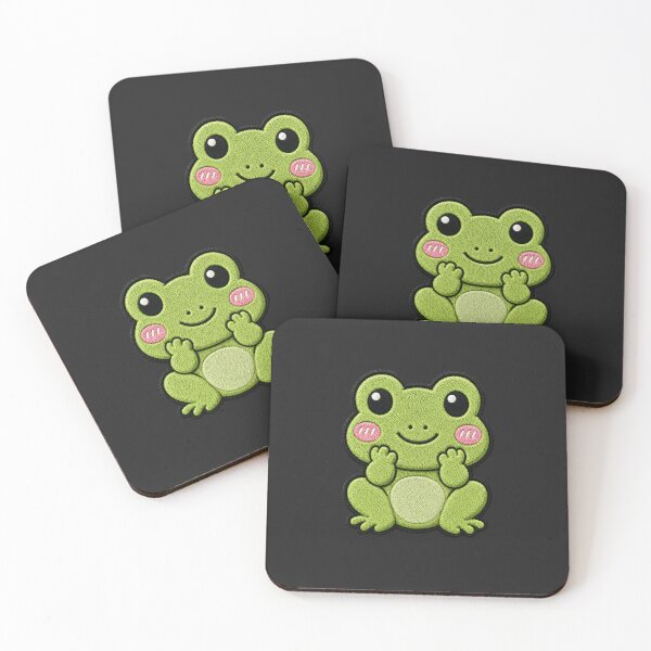 Item preview, Cute Kawaii Baby Frog Embroidery Patch | Chibi Frog Satin Stitch Design designed and sold by ColorSplash123.