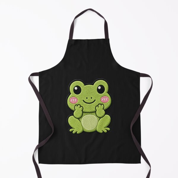 Item preview, Cute Kawaii Baby Frog Embroidery Patch | Chibi Frog Satin Stitch Design designed and sold by ColorSplash123.