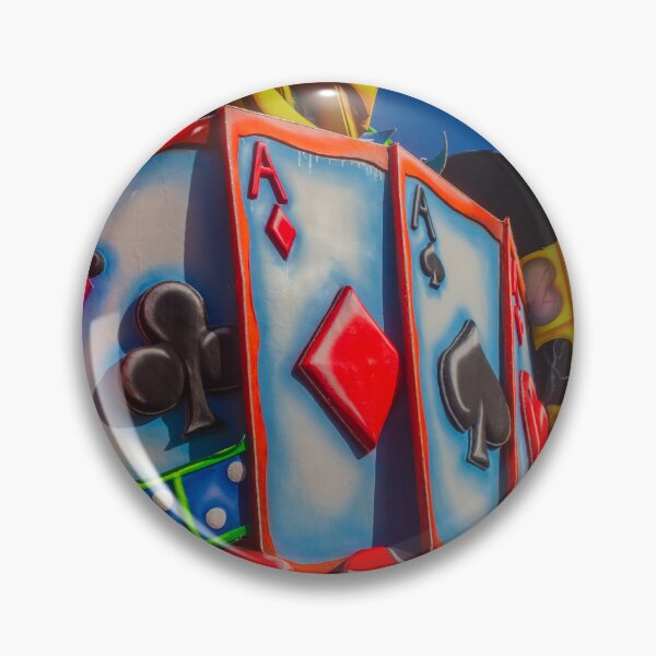 Item preview, Colorful Carnival Float Featuring Giant Playing Cards, Dice and Poker Chips Against Blue Sky designed and sold by Nmallia.