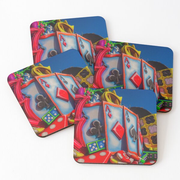 Item preview, Colorful Carnival Float Featuring Giant Playing Cards, Dice and Poker Chips Against Blue Sky designed and sold by Nmallia.