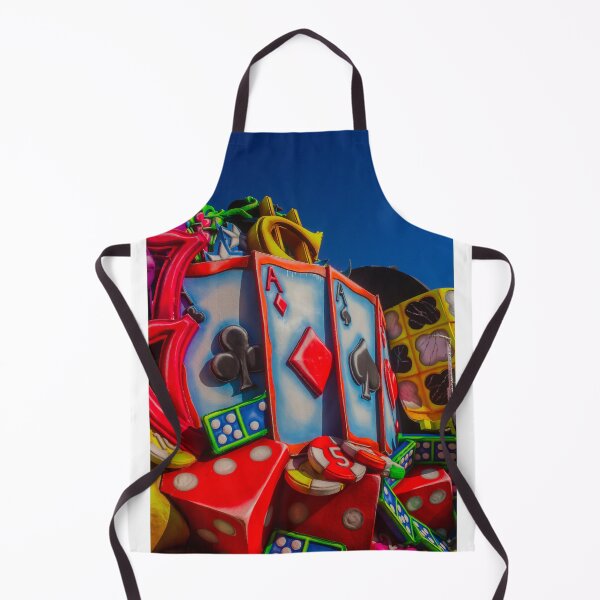 Item preview, Colorful Carnival Float Featuring Giant Playing Cards, Dice and Poker Chips Against Blue Sky designed and sold by Nmallia.