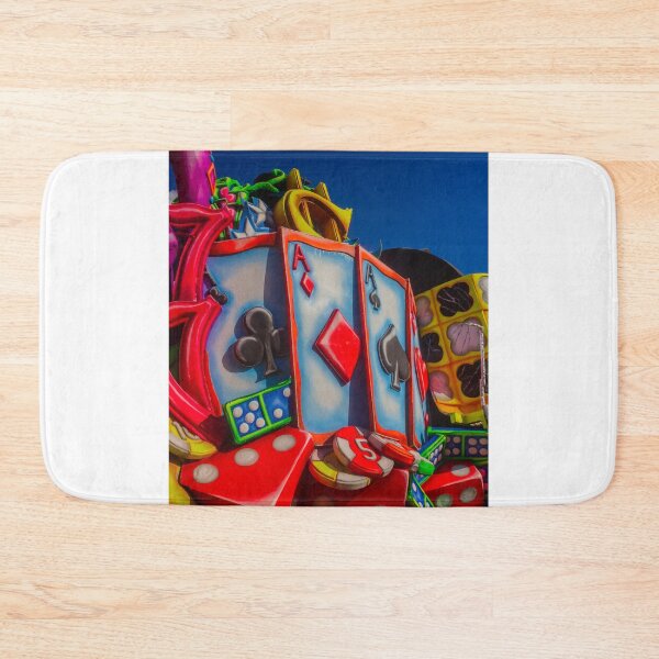 Item preview, Colorful Carnival Float Featuring Giant Playing Cards, Dice and Poker Chips Against Blue Sky designed and sold by Nmallia.
