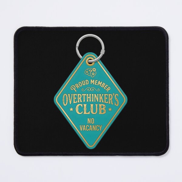 Item preview, Proud Member Overthinker's Club No Vacancy — Vintage Motel Keychain Anxiety Humor Art, Overthinker Gift designed and sold by Luminari Creations.
