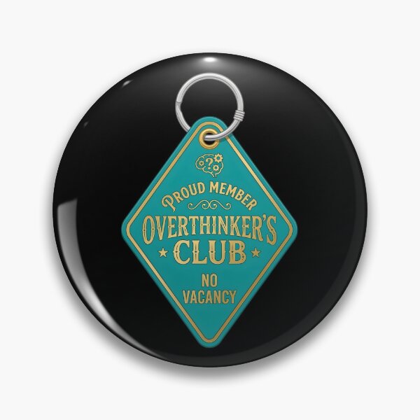 Item preview, Proud Member Overthinker's Club No Vacancy — Vintage Motel Keychain Anxiety Humor Art, Overthinker Gift designed and sold by Luminari Creations.