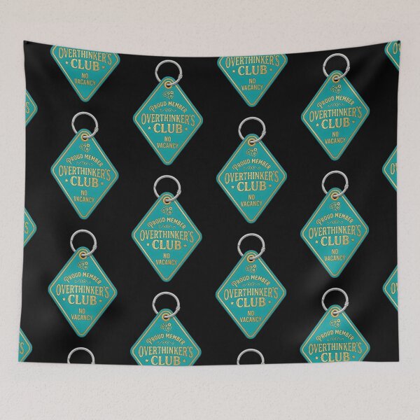 Item preview, Proud Member Overthinker's Club No Vacancy — Vintage Motel Keychain Anxiety Humor Art, Overthinker Gift designed and sold by Luminari Creations.