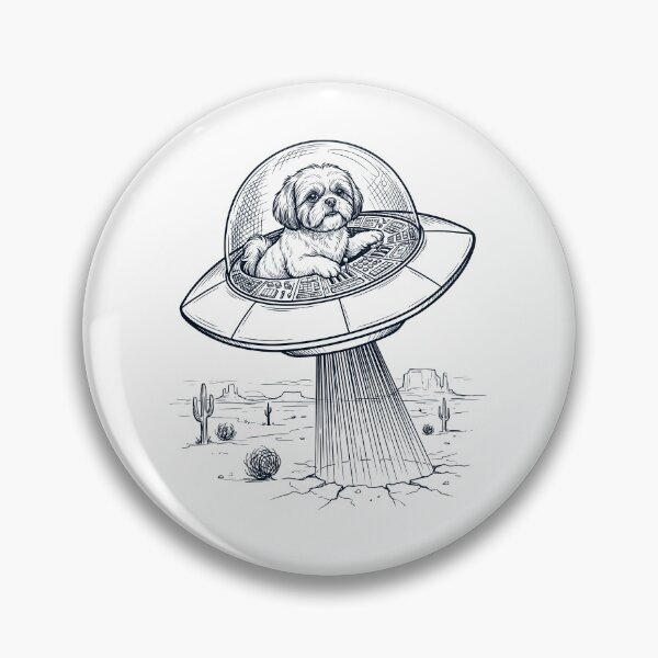 Item preview, Vintage Shih Tzu Riding UFO Dog Mom Dad Lover designed and sold by DoodleTortle.