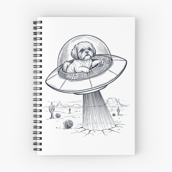 Item preview, Vintage Shih Tzu Riding UFO Dog Mom Dad Lover designed and sold by DoodleTortle.