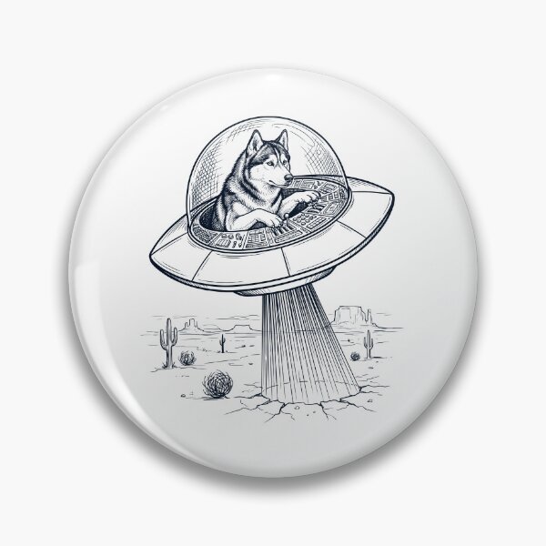 Item preview, Vintage Siberian Husky Riding UFO Dog Mom Dad Lover designed and sold by DoodleTortle.
