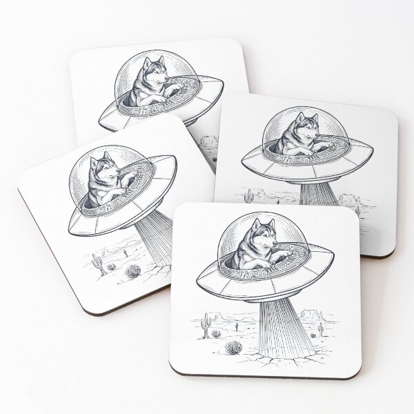Item preview, Vintage Siberian Husky Riding UFO Dog Mom Dad Lover designed and sold by DoodleTortle.