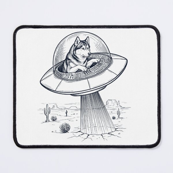 Item preview, Vintage Siberian Husky Riding UFO Dog Mom Dad Lover designed and sold by DoodleTortle.