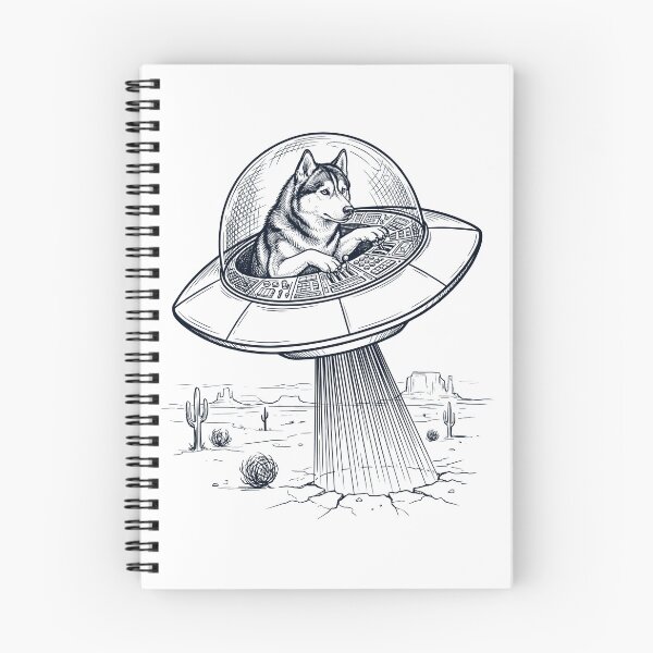 Item preview, Vintage Siberian Husky Riding UFO Dog Mom Dad Lover designed and sold by DoodleTortle.