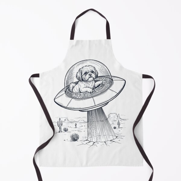 Item preview, Vintage Shih Tzu Riding UFO Dog Mom Dad Lover designed and sold by DoodleTortle.
