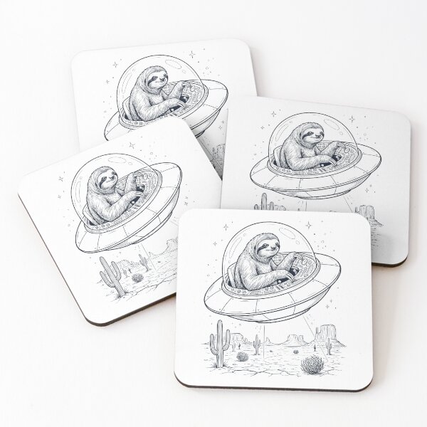 Item preview, Vintage Sloth Riding UFO Animal Lover designed and sold by DoodleTortle.
