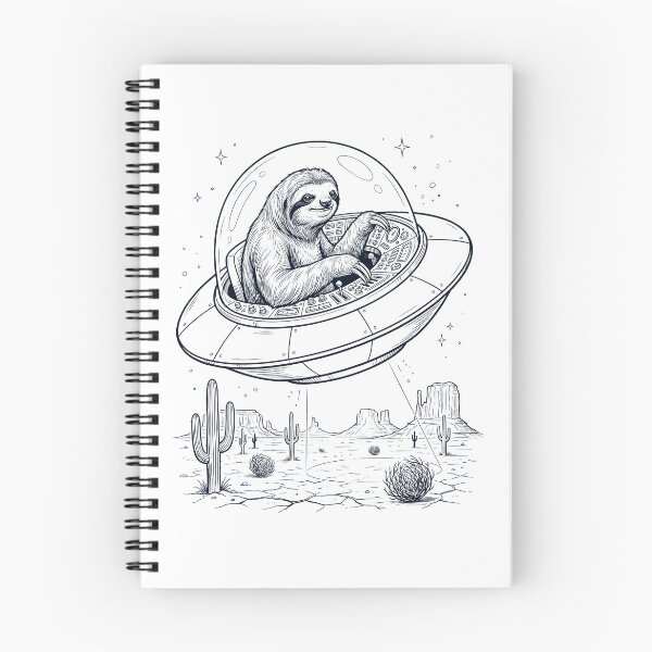 Item preview, Vintage Sloth Riding UFO Animal Lover designed and sold by DoodleTortle.