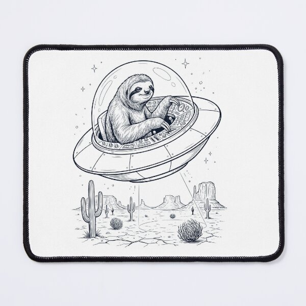 Item preview, Vintage Sloth Riding UFO Animal Lover designed and sold by DoodleTortle.