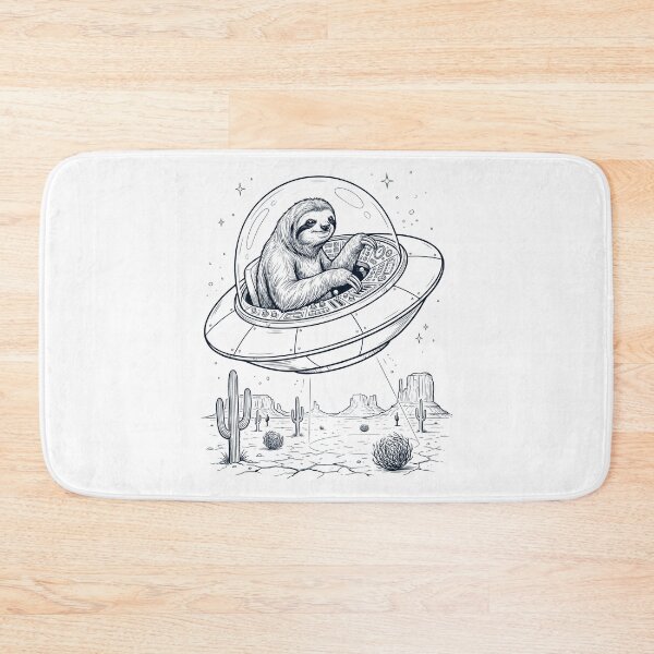 Item preview, Vintage Sloth Riding UFO Animal Lover designed and sold by DoodleTortle.