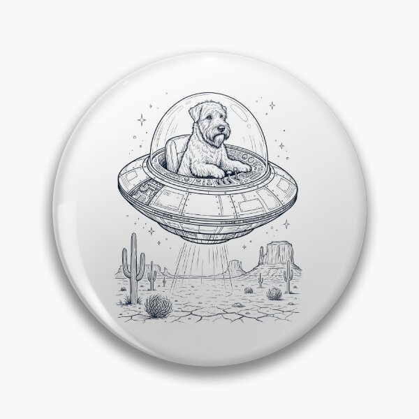 Artikelvorschau, Vintage Soft Coated Wheaten Terrier reitet UFO Hundemama Papa Liebhaber entworfen und verkauft von DoodleTortle.