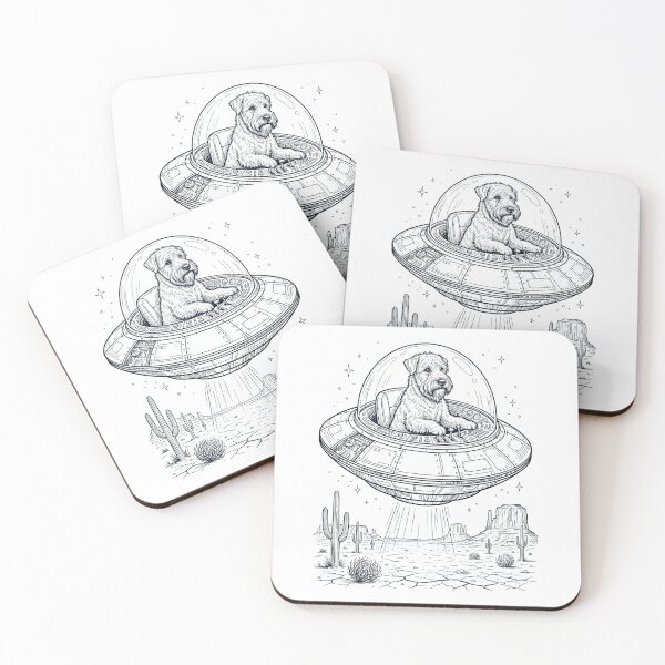 Item preview, Vintage Soft Coated Wheaten Terrier Riding UFO Dog Mom Dad Lover designed and sold by DoodleTortle.