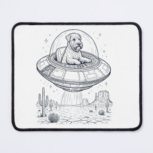 Item preview, Vintage Soft Coated Wheaten Terrier Riding UFO Dog Mom Dad Lover designed and sold by DoodleTortle.