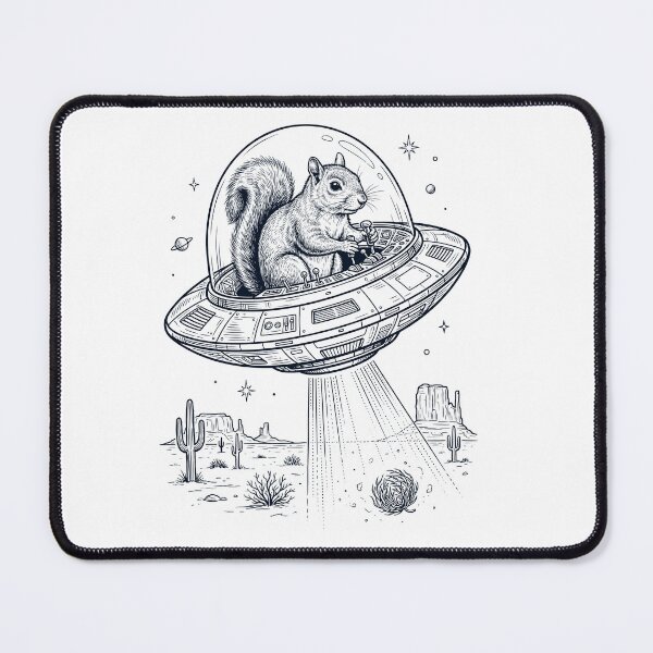 Item preview, Vintage Squirrel Riding UFO Animal Lover designed and sold by DoodleTortle.