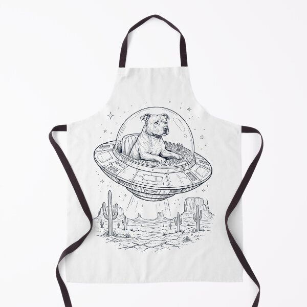Item preview, Vintage Staffordshire Bull Terrier Riding UFO Dog Mom Dad Lover designed and sold by DoodleTortle.