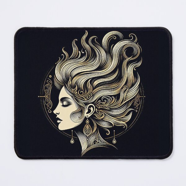 Item preview, Undine Water Spirit – Mystical Feminine Energy, Gold Line Art designed and sold by Roberta Calabrese.