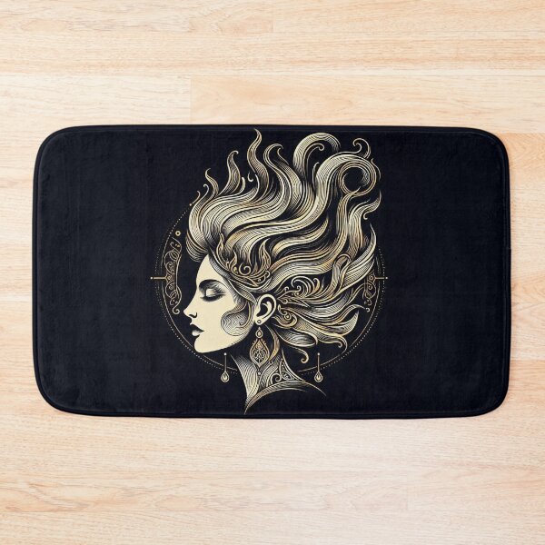 Item preview, Undine Water Spirit – Mystical Feminine Energy, Gold Line Art designed and sold by Roberta Calabrese.