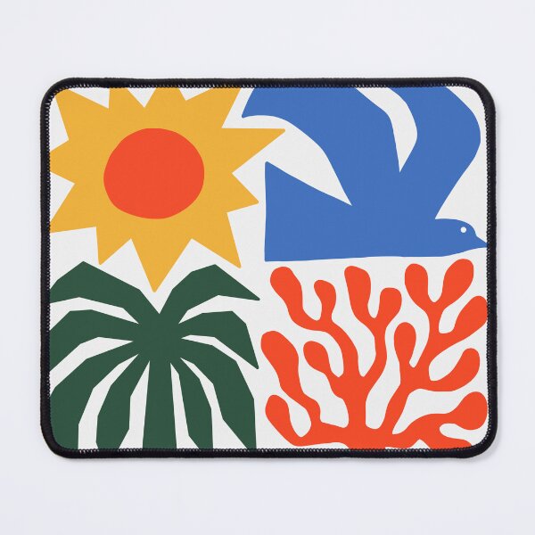 Item preview, Abstract Summer Mosaic - Retro Sun and Ocean Botanical Art designed and sold by AliAltinelArt.