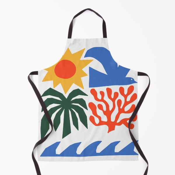 Item preview, Abstract Summer Mosaic - Retro Sun and Ocean Botanical Art designed and sold by AliAltinelArt.