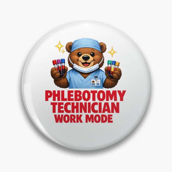 Item preview, Funny Bear Phlebotomy Technician Work Mode Retro Medical Meme Gift for National Medical Laboratory Professionals Week designed and sold by ClinicalHubs.