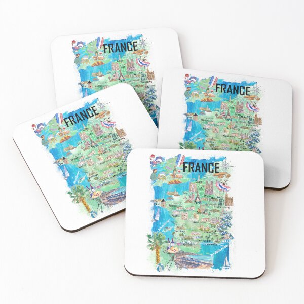 Item preview, France Illustrated Map – Travel Memory Print, French Regions Wall Art, Europe Gift designed and sold by artshop77.