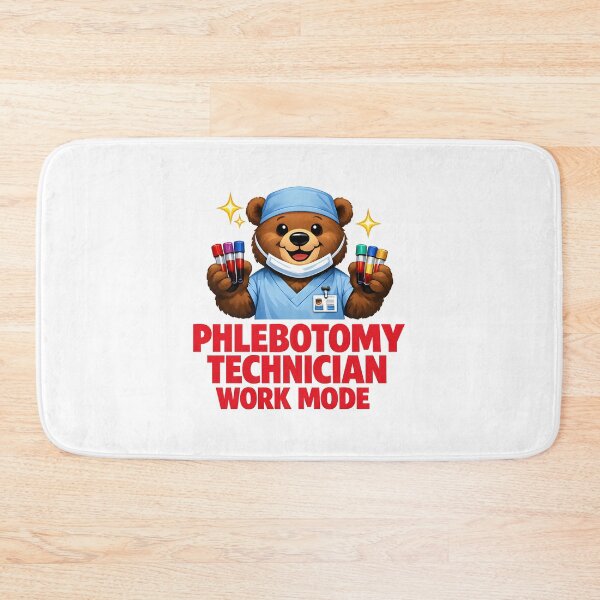 Item preview, Funny Bear Phlebotomy Technician Work Mode Retro Medical Meme Gift for National Medical Laboratory Professionals Week designed and sold by ClinicalHubs.