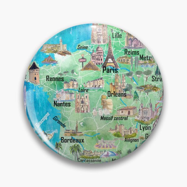 Item preview, France Illustrated Map – Travel Memory Print, French Regions Wall Art, Europe Gift designed and sold by artshop77.