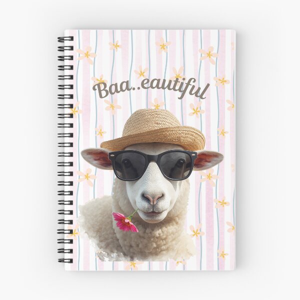 Item preview, A Sheep Wearing a Summer Hat with the words Baa..eautiful designed and sold by Soulstar Designs.